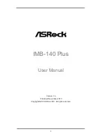 Предварительный просмотр 1 страницы ASROCK IMB-140 Plus User Manual