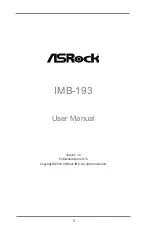 Предварительный просмотр 1 страницы ASROCK IMB-193 User Manual