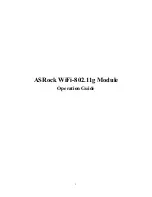 Preview for 1 page of ASROCK WiFi-802.11g Operation Manual