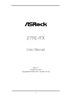 Preview for 1 page of ASROCK Z77E-ITX User Manual