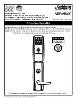 Preview for 1 page of Assa Abloy 9800 TCNE1 Series Installation Instructions Manual