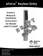 Assa Abloy Adams Rite eForce 3090C Owner'S Manual & Installation Instructions preview