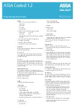 Preview for 1 page of Assa Abloy ASSA Coded 1.2 Programming Instructions