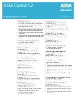 Preview for 2 page of Assa Abloy ASSA Coded 1.2 Programming Instructions