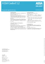 Preview for 3 page of Assa Abloy ASSA Coded 1.2 Programming Instructions