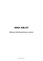 Assa Abloy CLIQ Connect key Pairing Manuals preview