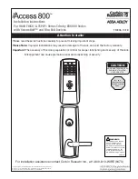 Предварительный просмотр 1 страницы Assa Abloy Corbin Russwin Access 800 9800 TCPIP1 Series Installation Instructions Manual