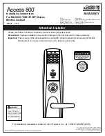 Assa Abloy Corbin Russwin Access 800 Series Installation Instructions Manual preview