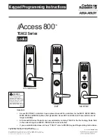 Preview for 1 page of Assa Abloy Corbin Russwin Access 800 TCAC2 Series Programming Instructions Manual