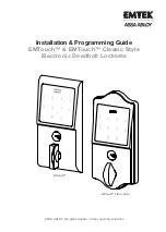 Preview for 1 page of Assa Abloy EMTEK EMTouch Classic Style Installation & Programming Manual