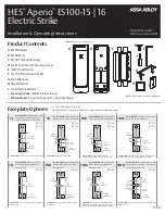 Предварительный просмотр 1 страницы Assa Abloy HES Aperio ES100-15 Installation & Operating Instructions Manual