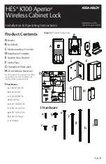 Preview for 1 page of Assa Abloy HES Aperio K100 Installation & Operating Instructions Manual