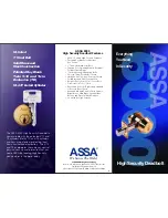 Assa Abloy High Security Deadbolt 6000 Specifications preview