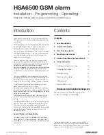 Preview for 1 page of Assa Abloy HSA6500 Installation, Programming, Operating