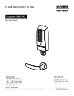 Assa Abloy Sargent Passport 1000 PG Installation Instructions Manual preview