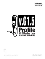 Assa Abloy SARGENT Profile v.G1.5/LK Installation Instructions Manual preview