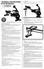 Assault Fitness AIRROWER ELITE Technical Specifications & Use Manuallines preview