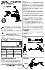 Preview for 2 page of Assault Fitness AirRower ELITE Technical Specifications & Use Manuallines