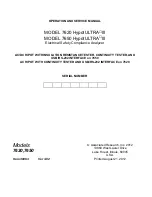 Associated Research 7620 HypotULTRA III Operation And Service Manual preview