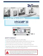 Предварительный просмотр 1 страницы Associated Research HYAMP III Quick Start Manual