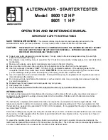 Preview for 1 page of Associated 8600 1/2 HP Operation And Maintenance Manual