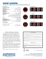 Предварительный просмотр 2 страницы Astatic 220VP Specifications