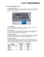 Preview for 1 page of astra telematics AT100 Quick Installation Manual