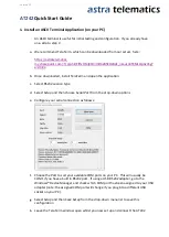 Preview for 1 page of astra telematics AT242 Quick Start Manual