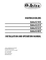 Предварительный просмотр 1 страницы Astra G-18 E Installation And Operation Manual