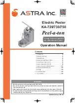 Astra Peel-a-ton KA-720 Operation Manual preview