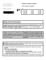 Astria Fireplaces Acadia18MN Installation And Operation Instructions Manual preview