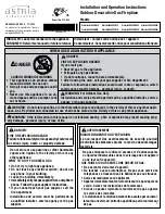 Preview for 1 page of Astria Fireplaces StarLiteLX36ZENWH Assembly, Installation And Operation Instructions
