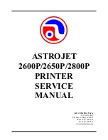 Astro Machine ASTROJET 2600P Service Manual preview