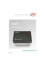 Предварительный просмотр 1 страницы ASTRO HDIP 1 Operating Manual