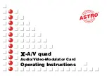 ASTRO XX-A/V quad Operating Instructions Manual preview