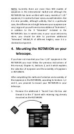 Preview for 17 page of AstronSCIENTIFIC ROTARION EyepieceWheel Instruction Manual