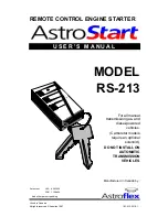 AstroStart RS-213 User Manual предпросмотр