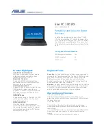 Asus 1001PX-EU0X-BK Specifications preview