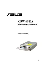 Preview for 1 page of Asus 48x/16x/48x CD-RW Drive CRW-4816A User Manual