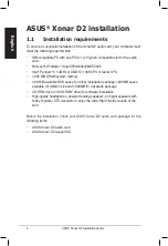 Preview for 2 page of Asus Audio Card Xonar D2 Installation Manual