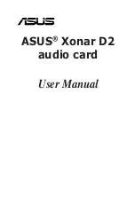 Asus Audio Card Xonar D2 User Manual preview