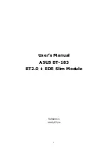 Предварительный просмотр 1 страницы Asus BT-183 User Manual