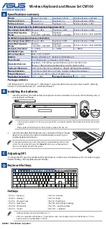 Asus CW100 User Manual preview