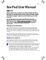 Asus EEE PAD ME171 User Manual preview