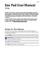 Preview for 1 page of Asus Eee Pad TF101 User Manual