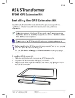 Preview for 1 page of Asus Eee Pad Transformer Prime TF201 Installation Manual