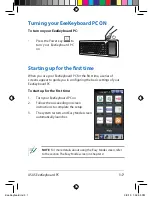 Preview for 14 page of Asus EeeKeyboard PC EK1542 User Manual