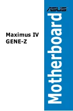 Asus MAXIMUS IV GENE-Z User Manual preview