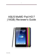 Asus MeMO Pad HD 7 Reviewer'S Manual preview