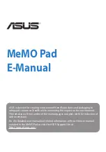 Asus MeMO PAD E-Manual preview